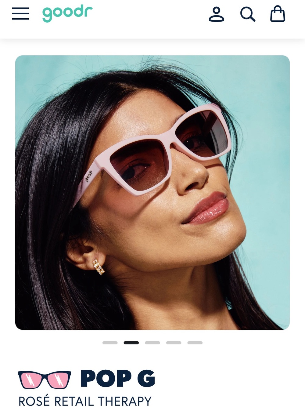 Goodr Pop G Sunglasses in Rosé Retail Therapy - Picture 8 of 8
